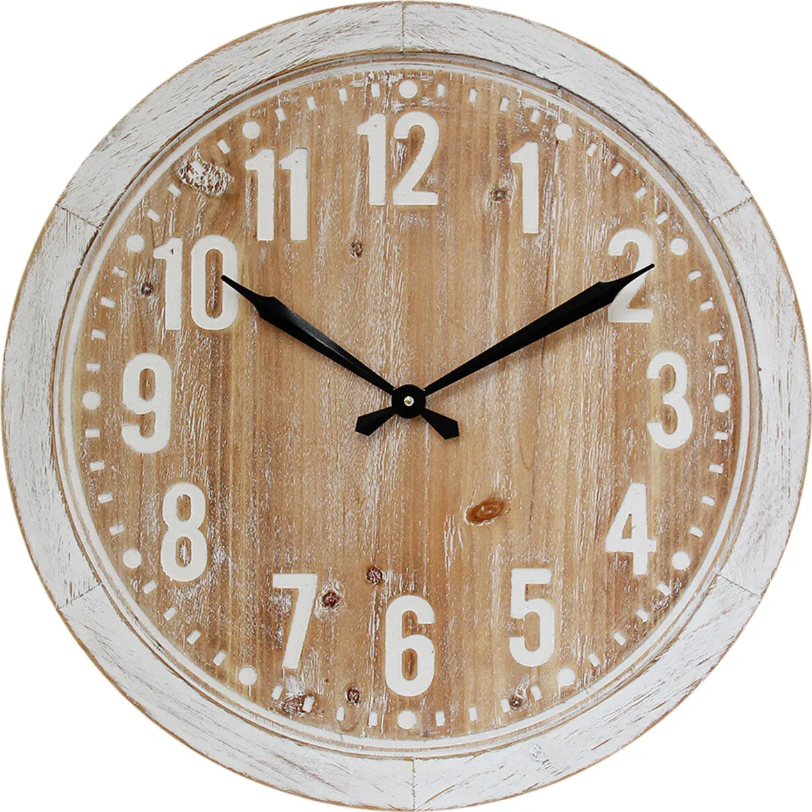 Coastal Wooden Wall Clock White 80cm