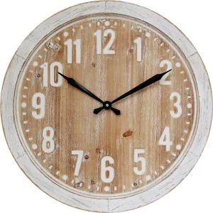 Coastal Wooden Wall Clock White 80cm