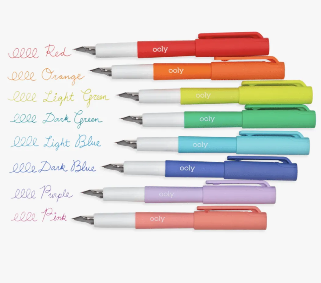 Color Write Fountain Pens - Set of 8