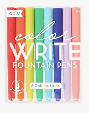 Color Write Fountain Pens - Set of 8