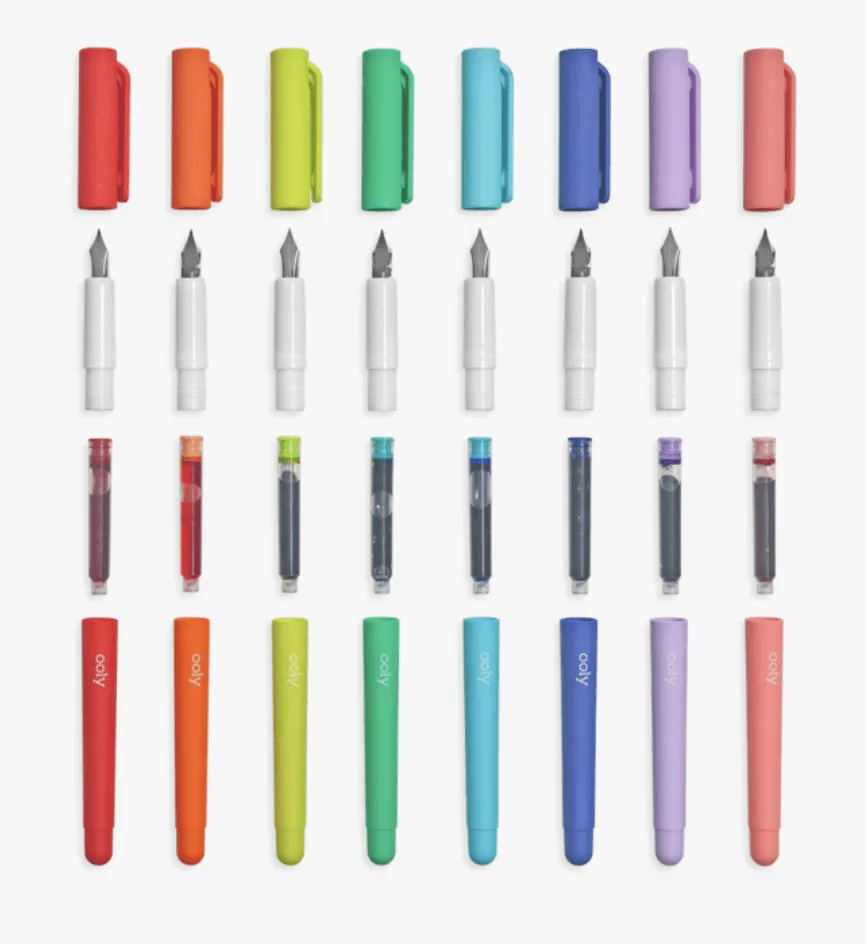 Color Write Fountain Pens - Set of 8