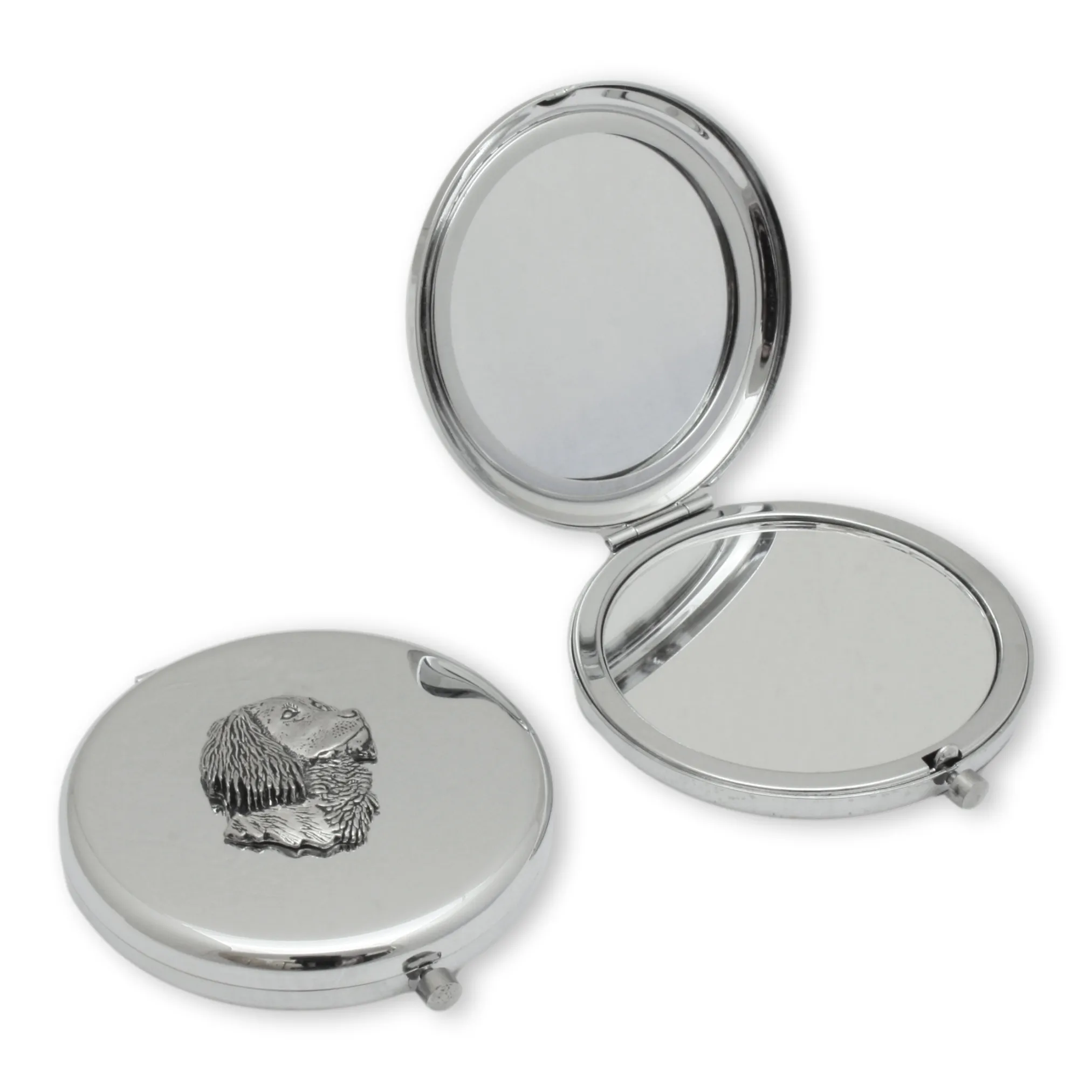 Compact Handbag Mirror Personalised - Spaniel Head