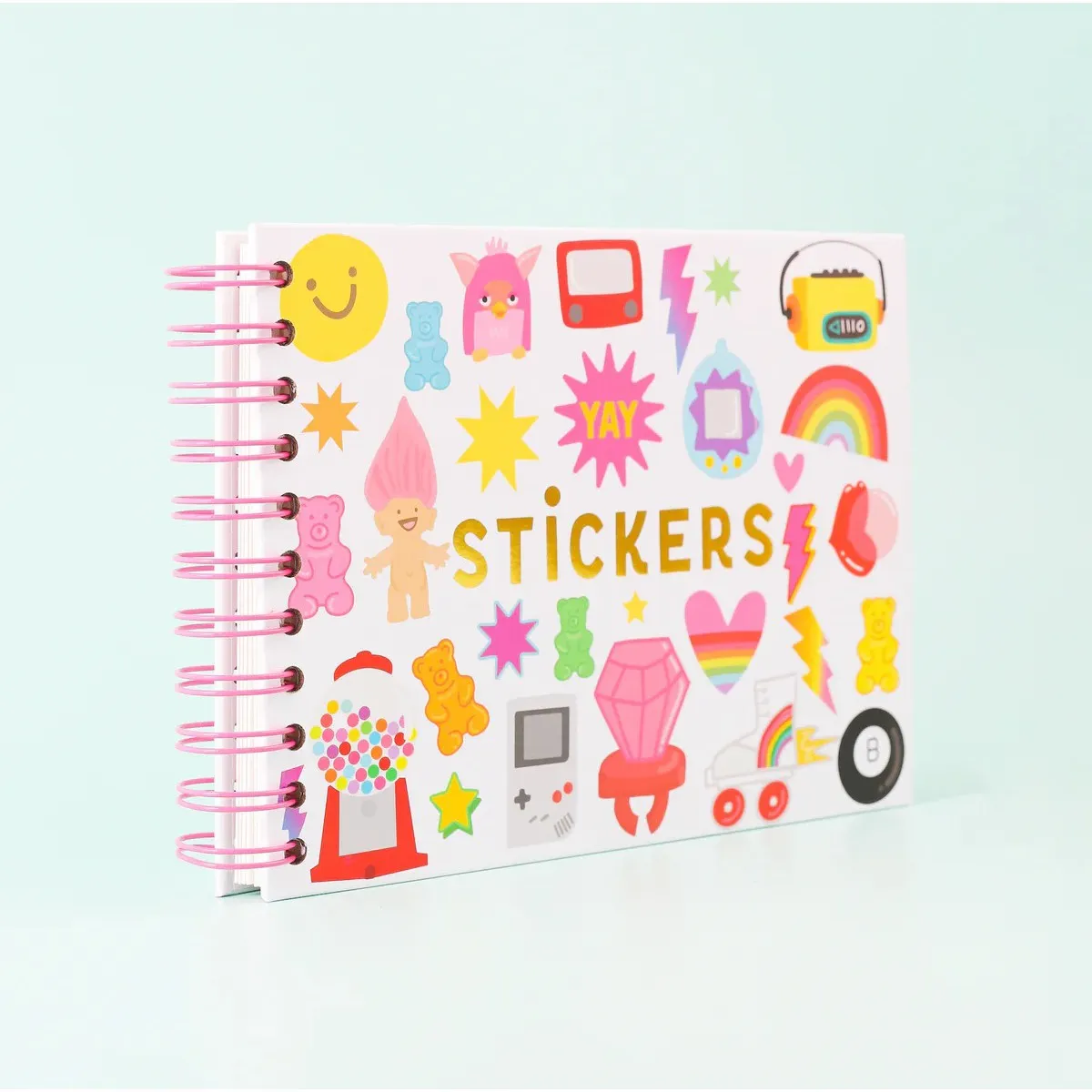 crazy 90's - hardcover retro style sticker book