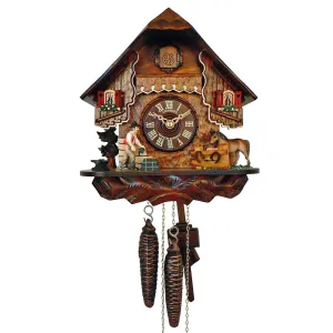Cuckoo Clock - 1-Day Chalet with Horse & Blacksmith - Schneider
