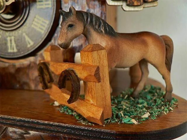 Cuckoo Clock - 1-Day Chalet with Horse & Blacksmith - Schneider