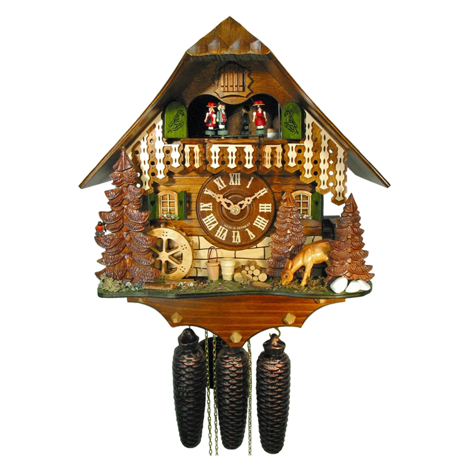 Cuckoo Clock - 8-Day Chalet Style with Deer & Bird - August Schwer
