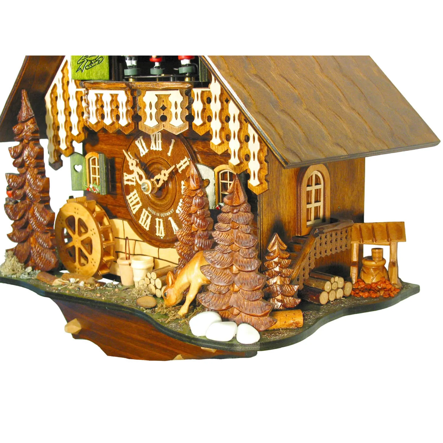 Cuckoo Clock - 8-Day Chalet Style with Deer & Bird - August Schwer