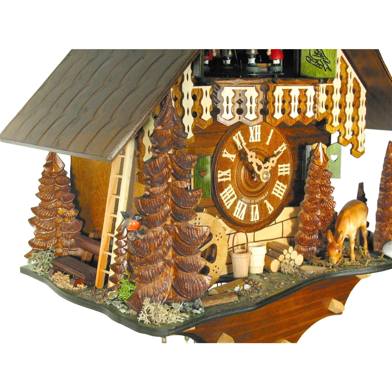 Cuckoo Clock - 8-Day Chalet Style with Deer & Bird - August Schwer