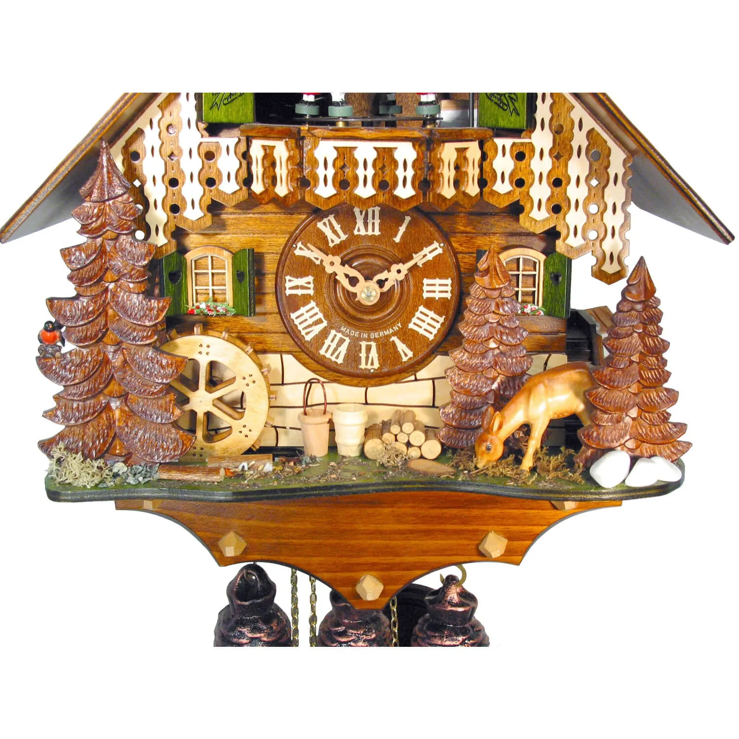Cuckoo Clock - 8-Day Chalet Style with Deer & Bird - August Schwer