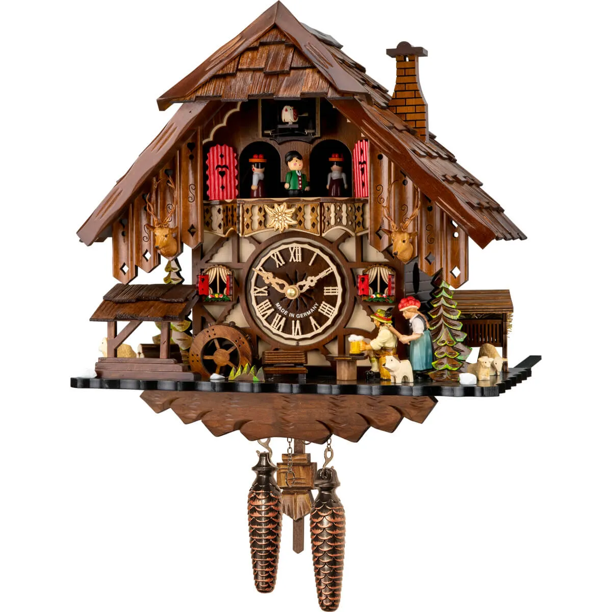 Cuckoo Clock - Quartz Chalet with Rolling Pin Lady - Engstler