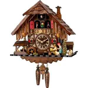 Cuckoo Clock - Quartz Chalet with Rolling Pin Lady - Engstler