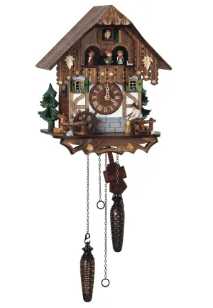 Cuckoo Clock - Quartz Chalet with Woodchopper - Schneider