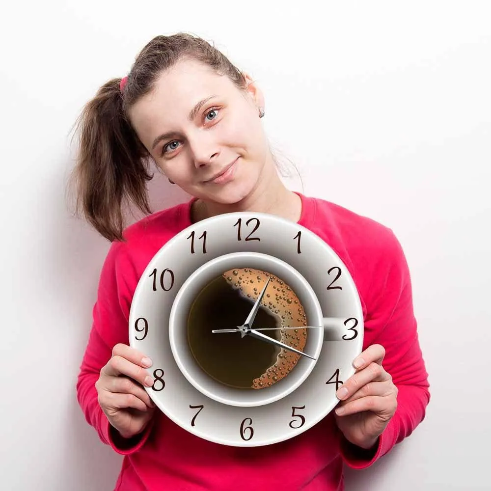 Cup of Coffee with Foam Decorative Silent Wall Clock Kitchen Decor Coffee Shop