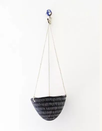 Dash Hanging Planter - Black & White