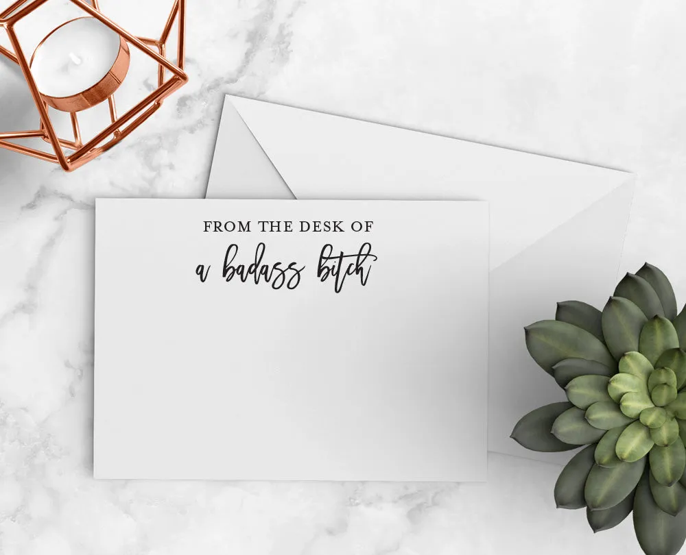 Desk of Badass Bitch Notecards