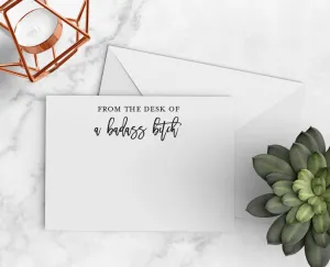Desk of Badass Bitch Notecards
