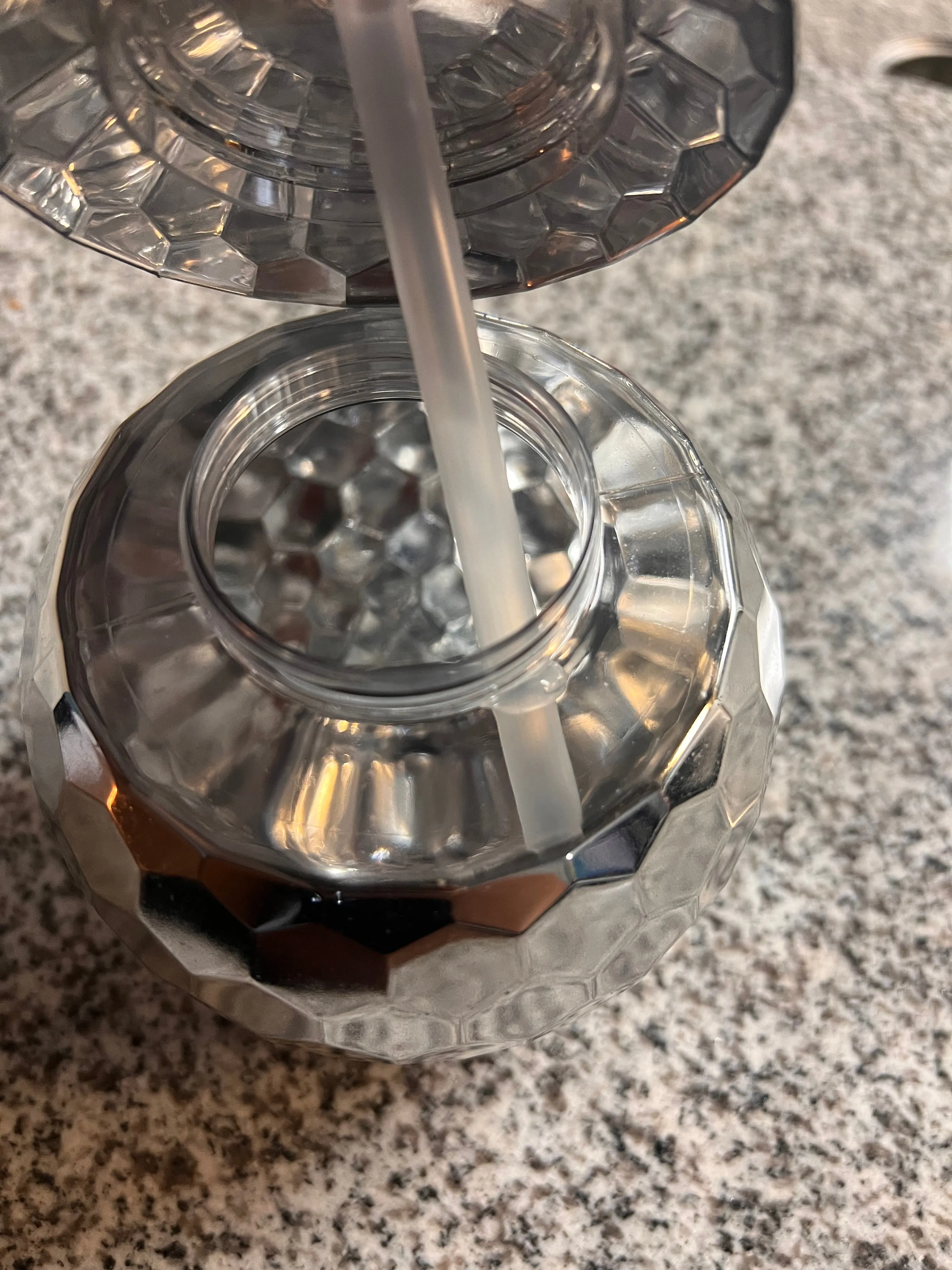 Disco Ball Plastic Cup with Straw