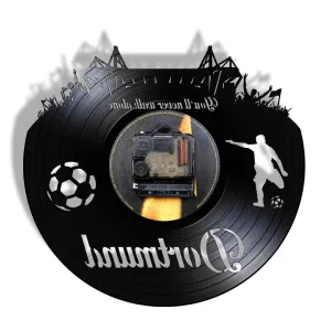 Dortmund City Skyline Led Vinyl Record Wall Clock German States Football Stadium