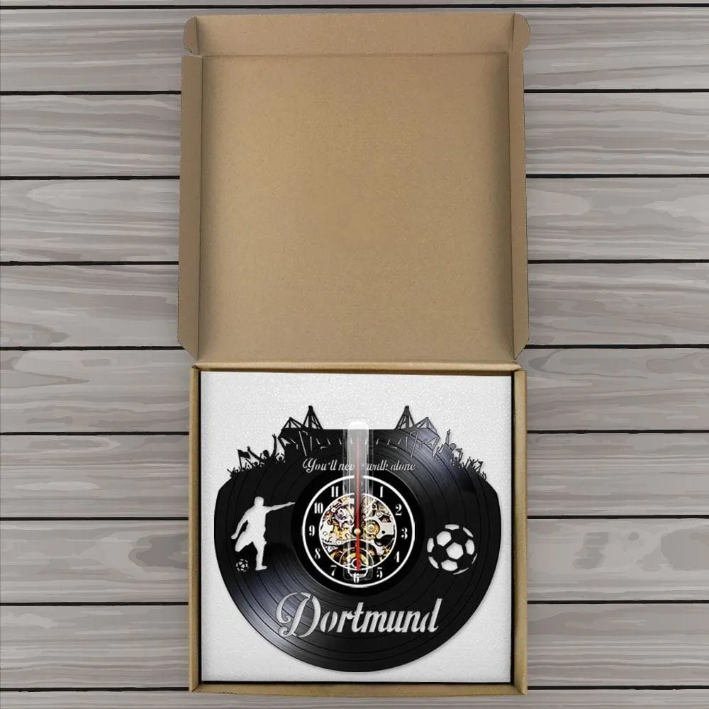 Dortmund City Skyline Led Vinyl Record Wall Clock German States Football Stadium