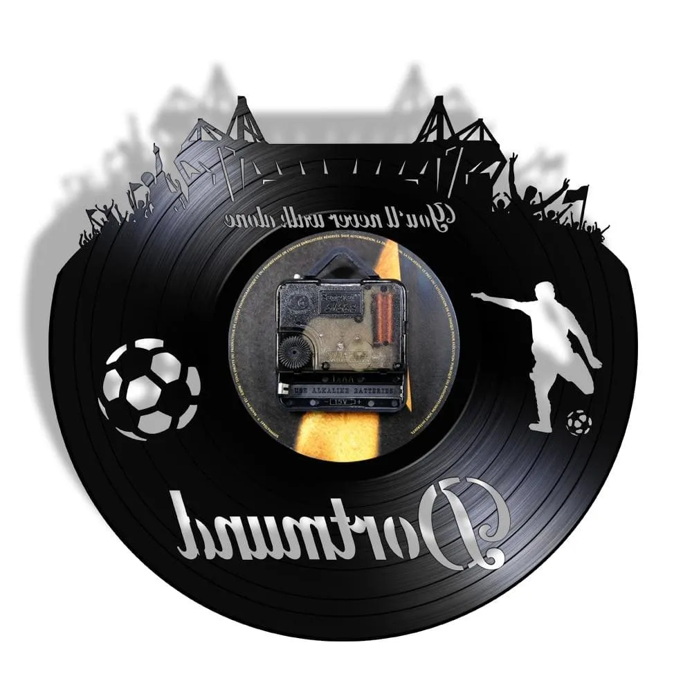 Dortmund City Skyline Led Vinyl Record Wall Clock German States Football Stadium