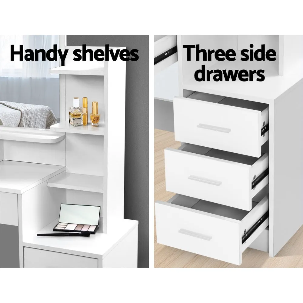 Dressing Table Mirror Stool Jewellery Cabinet Makeup Organiser Drawer Desk