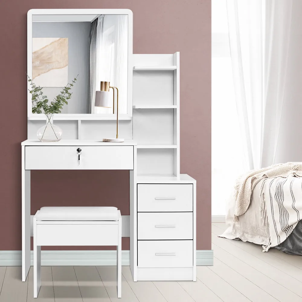 Dressing Table Mirror Stool Jewellery Cabinet Makeup Organiser Drawer Desk