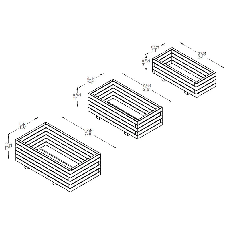 Durham Rectangular Planter Set