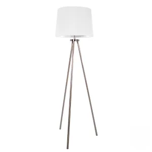 Ellie Tripod Floor Lamp Satin Silver