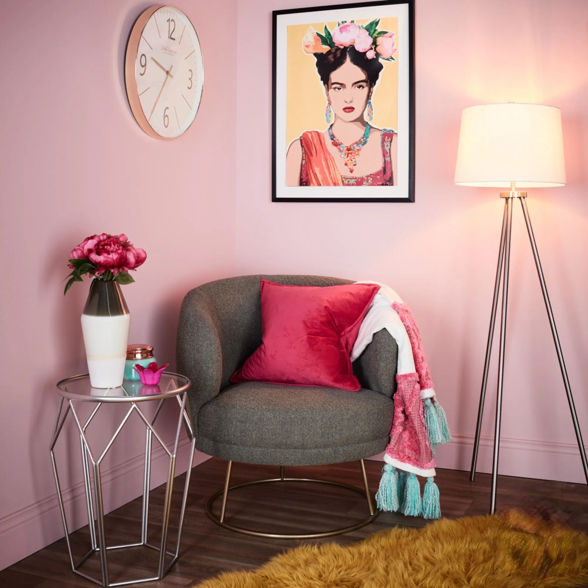 Ellie Tripod Floor Lamp Satin Silver