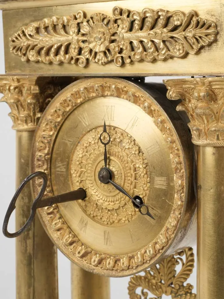 Empire period portico clock - ormolu 17¾"