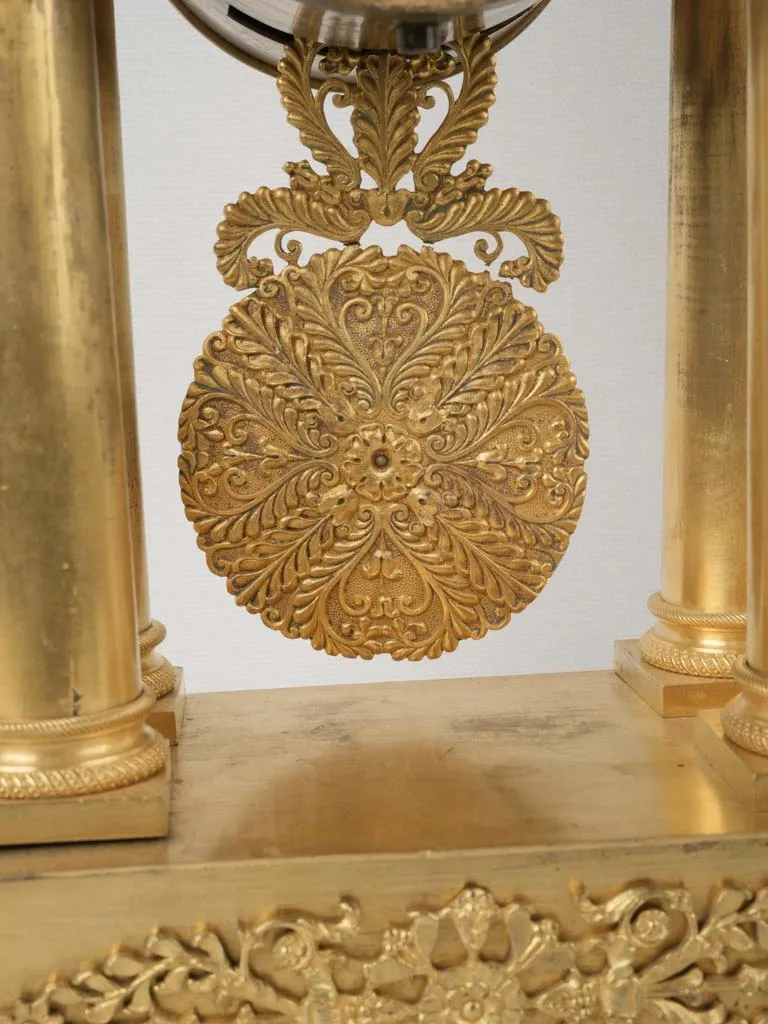 Empire period portico clock - ormolu 17¾"