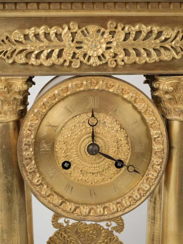 Empire period portico clock - ormolu 17¾"