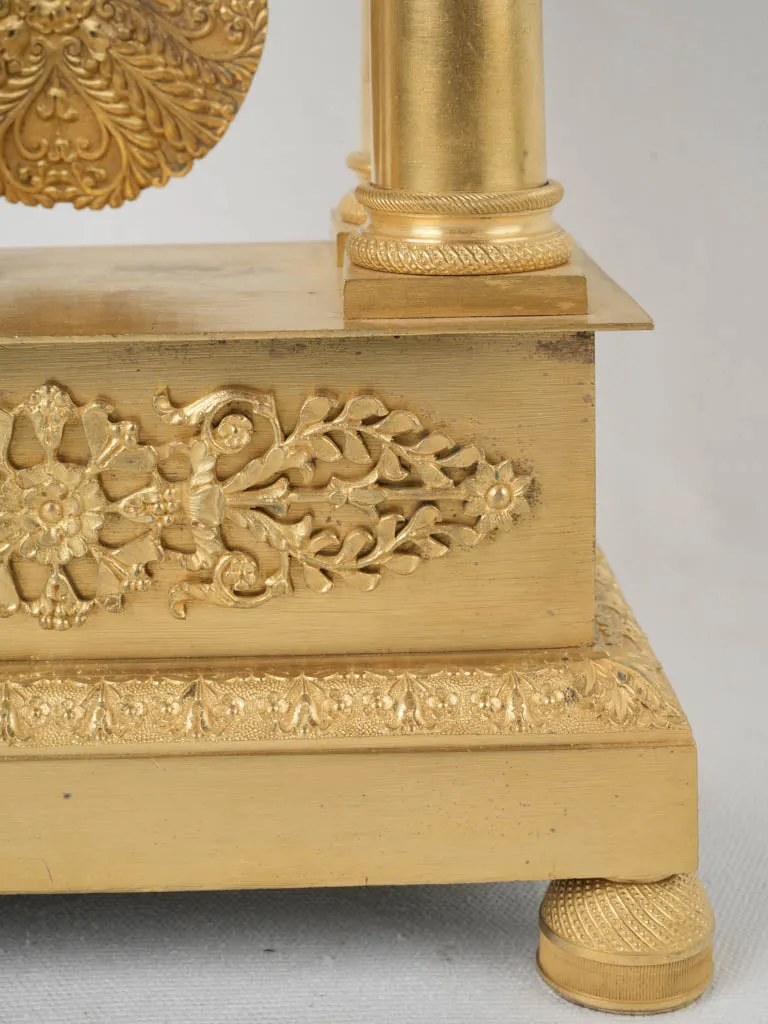 Empire period portico clock - ormolu 17¾"