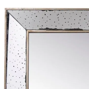 Filo 18 Inch Square Wall Accent Mirror, Raised Tray Edges, Mirrored Frame By Casagear Home