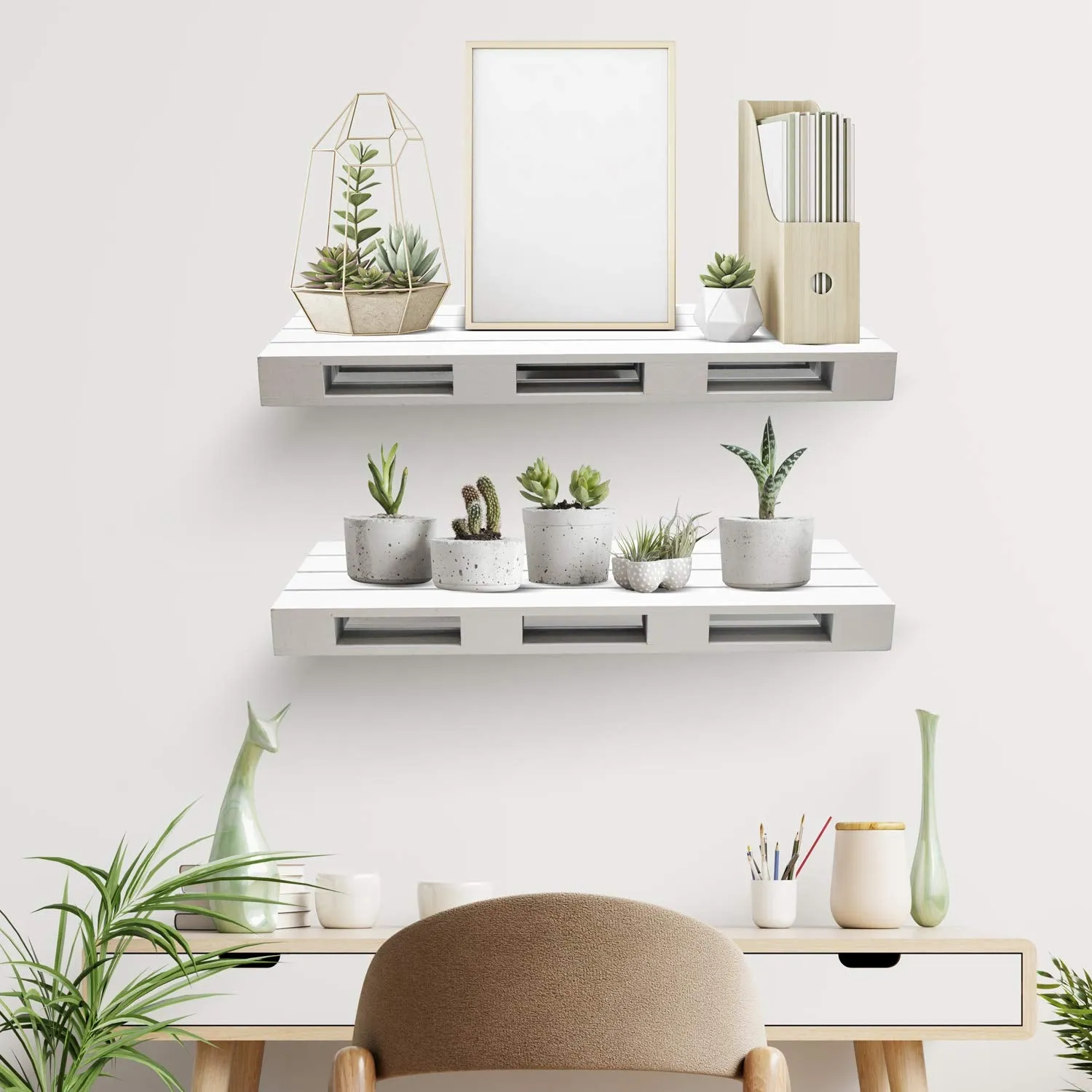 Floating pallets shelve (Set of 2)