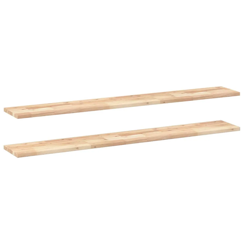 Floating Shelves 2 pcs 140x20x2 cm Untreated Solid Wood Acacia