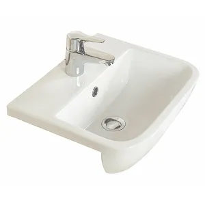 Frontline White Series 600 520mm Semi-Recessed Basin - 1 Tap Hole