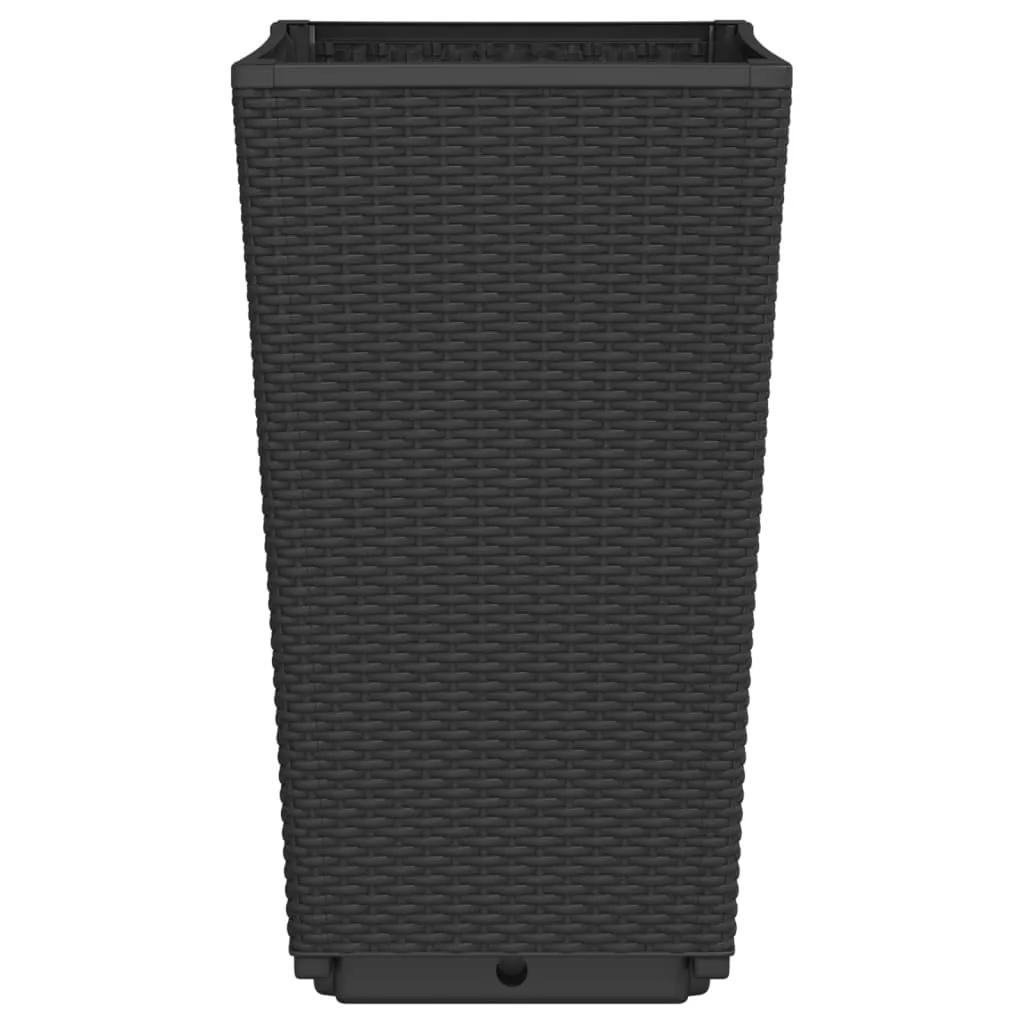 Garden Planters 2 pcs Black 32.5x32.5x57 cm PP