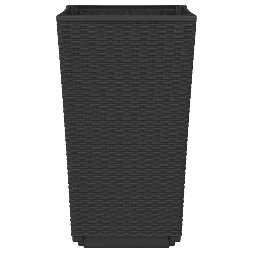 Garden Planters 2 pcs Black 32.5x32.5x57 cm PP