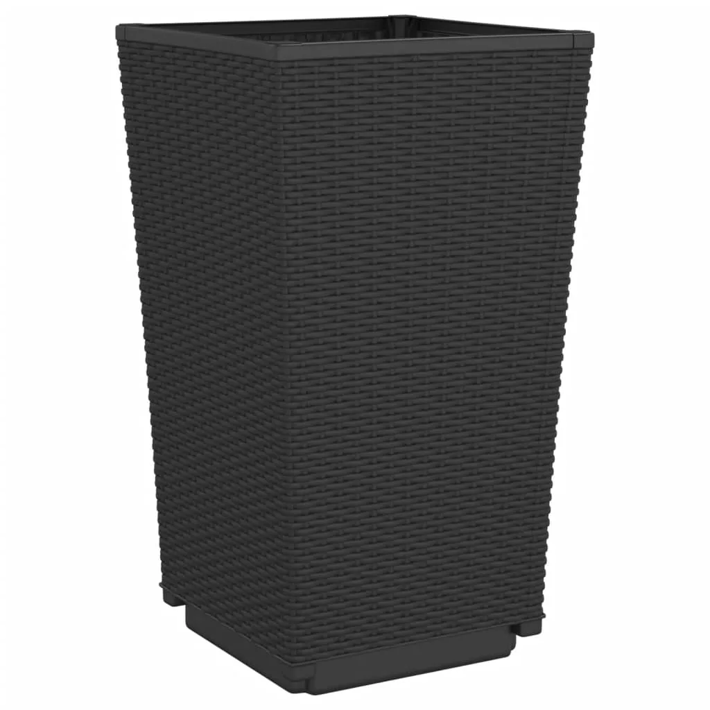 Garden Planters 2 pcs Black 32.5x32.5x57 cm PP