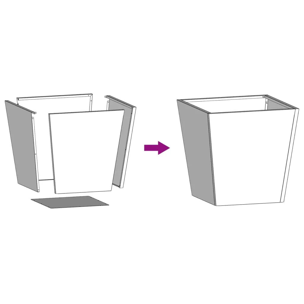 Garden Planters Anthracite 2 pcs 40x40x40 cm Steel