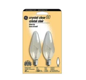 GE Decorative Blunt Tip Light Bulbs with Candelabra Base (60 Watt - Crystal Clear)