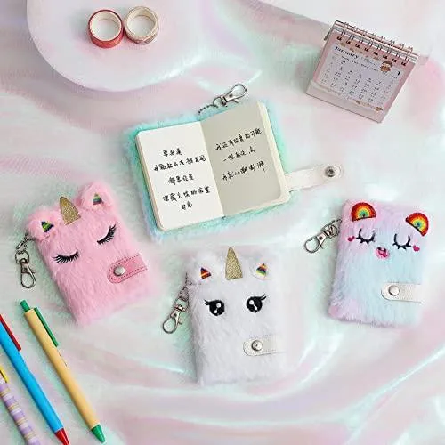 Girls Pink Unicorn Diary Mini Size with Keyring