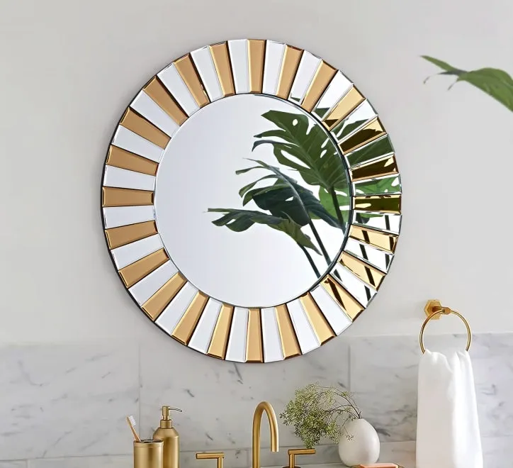 Gold Round Mirror GD001