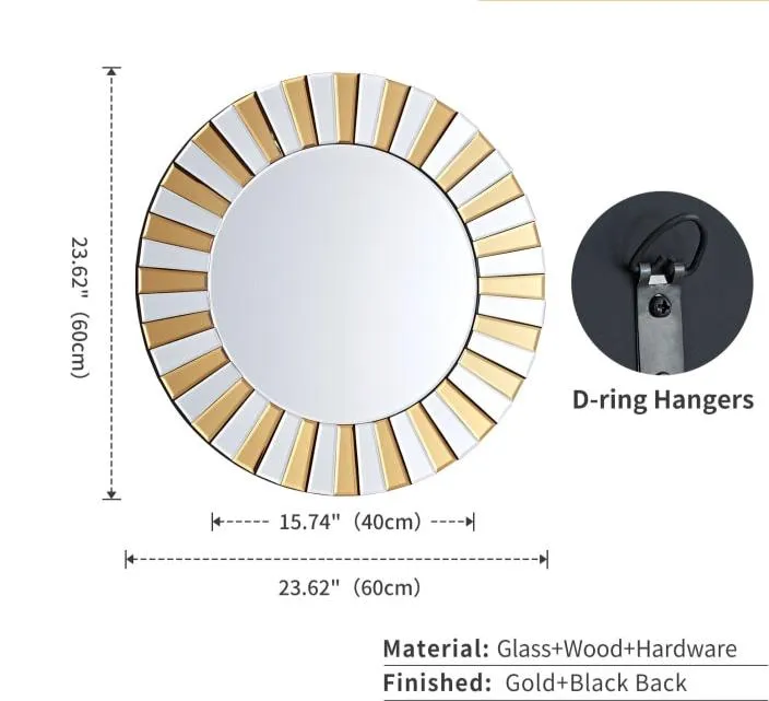Gold Round Mirror GD001