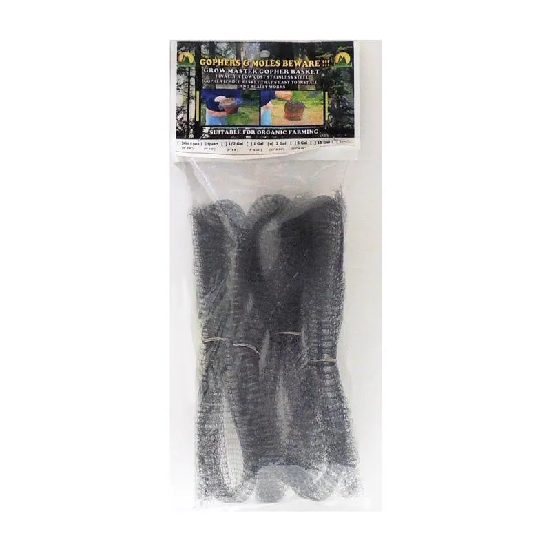 Grow Master 12 in. W Gray Stainless Steel Gopher Wire Basket