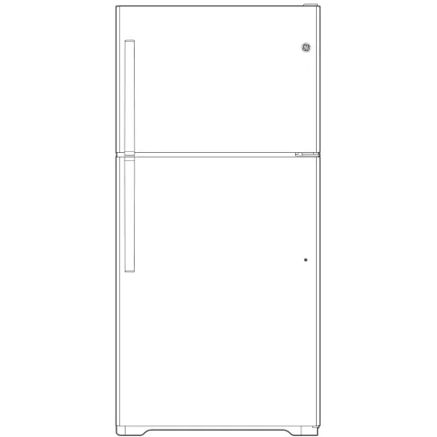 GTS18DTNRWW GE® 17.5 Cu. Ft. Top-Freezer Refrigerator