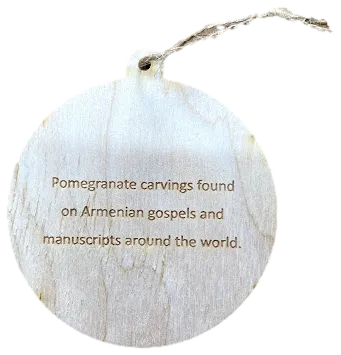 Hand-Painted Wooden Ornaments "Pomegranate Series"