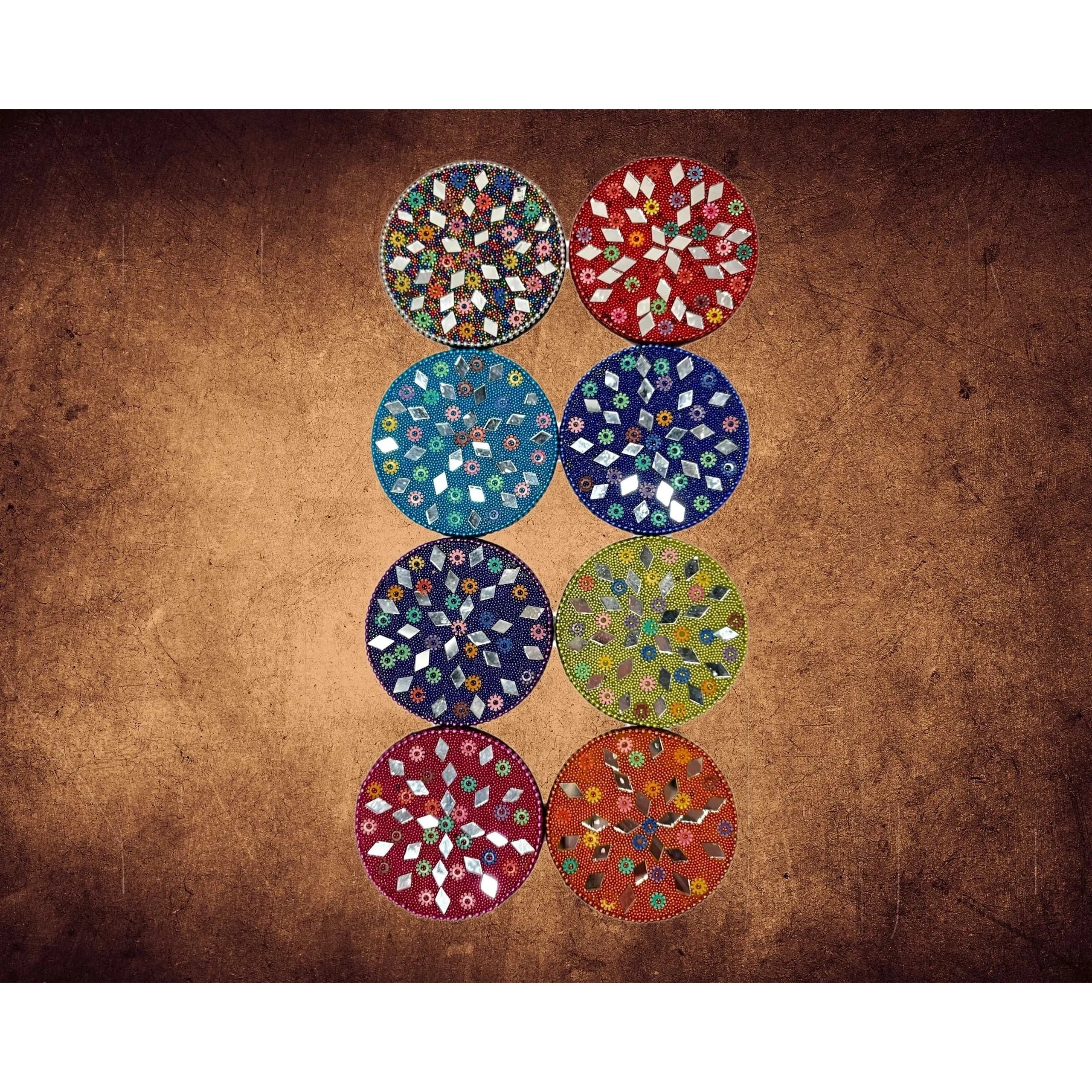 Handmade Jaipuri Handicraft Beaded Compact Mirror