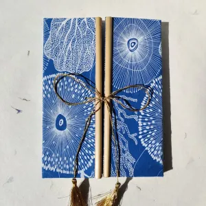 Handmade Paper Bamboo Hardcover Notebook | Coral Reef